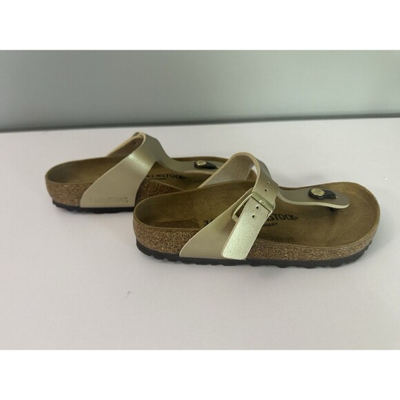 Birkenstock Gizeh Glammar GOLD Burke Flor EU-36 US 6-6.5 Hard Footbed NWOT - Picture 5 of 8